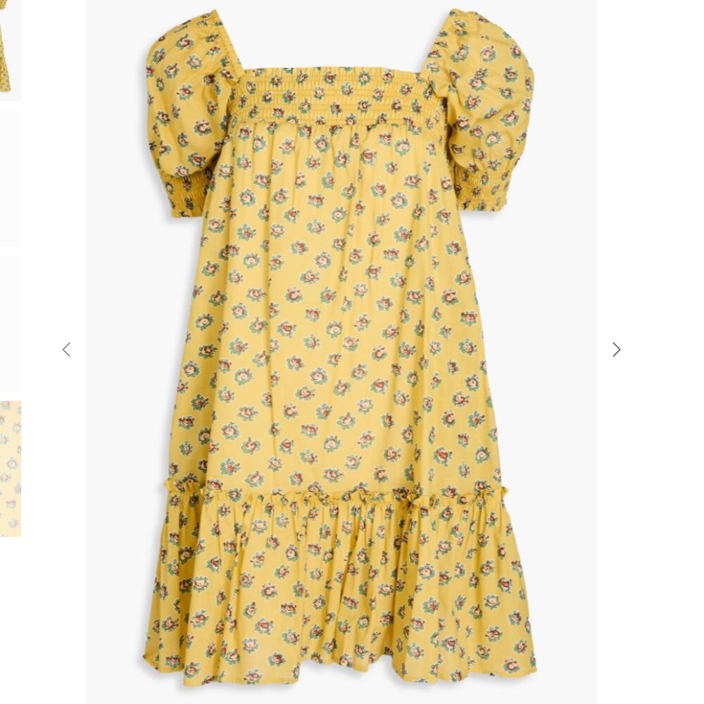 TORY BURCH NWT Ruffled floral-print cotton-mousseline mini dress